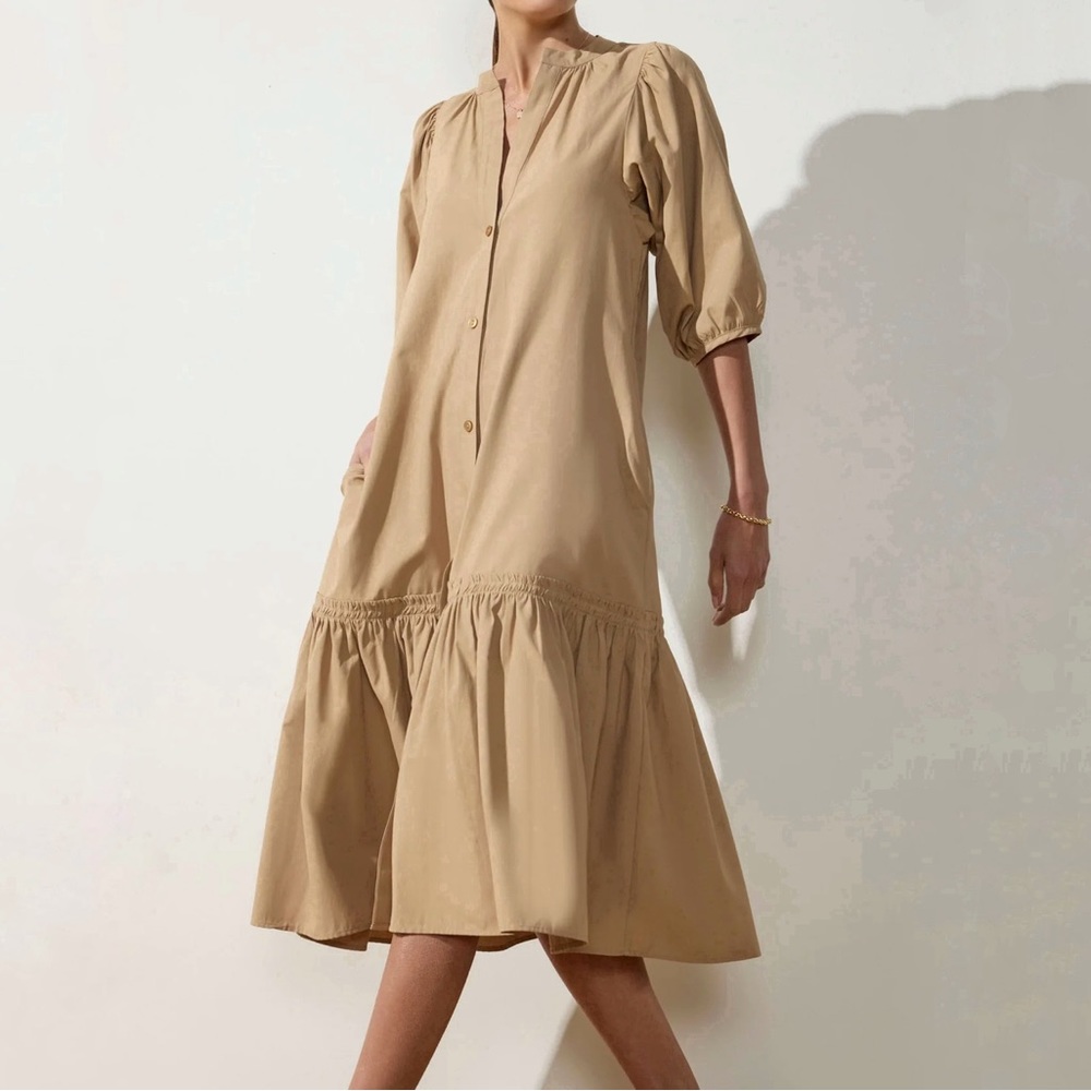 Brochu Walker Palma Midi Dress Sahara Tan M